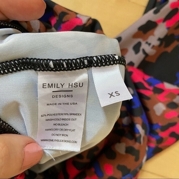 Emily Hsu Design Multicolor Leopard Print  Ultra High Rise Leggings XS NWOT - Picture 3 of 8